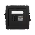 DECO Mechanizm gniazda pojedynczego HDMI 2.0, 4K + gniazda komp. poj. 1xRJ45, kat. 6, ekranowany, 8-stykowy czarny mat