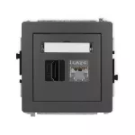 DECO Mechanizm gniazda pojedynczego HDMI 2.0, 4K + gniazda komp. poj. 1xRJ45, kat. 6, ekranowany, 8-stykowy grafitowy mat
