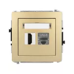 DECO Mechanizm gniazda pojedynczego HDMI 2.1, 8K + gniazda komp. poj. 1xRJ45, kat. 8, ekranowany, 8-stykowy złoty