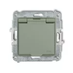 ICON Mechanizm gniazda bryzgoszczelnego z uziemieniem 2P+Z (klapka szałwiowa, przesłony torów prądowych) szałwiowy