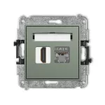 ICON Mechanizm gniazda pojedynczego HDMI 2.0, 4K + gniazda komp. poj. 1xRJ45, kat. 6, ekranowany, 8-stykowy szałwiowy
