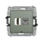 ICON Mechanizm gniazda pojedynczego HDMI 2.0, 4K + gniazda komp. poj. 1xRJ45, kat. 6, ekranowany, 8-stykowy, bez pola opisowego szałwiowy