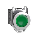 Harmony XB4 Przycisk podświetlany zlicowany metal zielony Ø30 zintegrowana dioda LED 24V AC/DC 1 NO + 1 NC