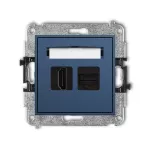 MINI Mechanizm gniazda pojedynczego HDMI 2.1, 8K + gniazda komp. poj. 1xRJ45, kat. 6A, 8-stykowy navy blue