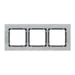 DECO Ramka uniwersalna potrójna - aluminium szczotkowane (ramka: srebrna; spód: czarny) srebrny