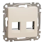 Płytka centralna 2xRJ45 do wkładów 5e-6 UTP Amp, Sedna Design & Elements, beżowy