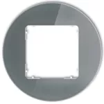 ICON Ramka uniwersalna pojedyncza okrągła - efekt szkła (ramka: grafitowa; spód: biały) grafitowy