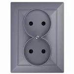 PT-5P Gniazdo wtyczkowe podwójne-PERŁA-p/t 2x2p 16A, 250V; antracyt