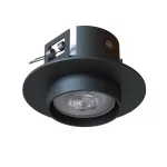 PIXO H2Ahd wpust stropowy 1x50W, GU10, 230V, czarny głęboki (mat struktura) RAL 9005