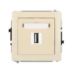 DECO Mechanizm gniazda pojedynczego USB A-A 2.0 beżowy