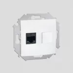 Gniazdo komputerowe RJ45 pojedyncze kategoria 5e (moduł); biały