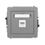 DECO Mechanizm gniazda komputerowego pojedynczego 1xRJ45, kat. 5e, 8-stykowy szary mat