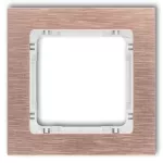 DECO Ramka uniwersalna pojedyncza - aluminium szczotkowane (ramka: kolor miedziany; spód: biały) miedziany