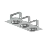 MARA E3Ch AR111 wpust stropowy max. 3x60W, G53, 12V, srebrny aluminiowy (mat struktura) RAL 9006