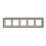DECO Ramka uniwersalna pięciokrotna - beton (ramka: ciemnoszary; spód: biały)