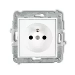 ICON Mechanizm gniazda pojedynczego z uziemieniem 2P+Z (przesłony torów prądowych) biały mat