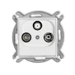 ICON Mechanizm gniazda abonenckiego RTV-SAT końcowego (2 wejścia antenowe) biały