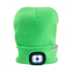 Czapka z latarką LED Zielona 1W 6500K IP44