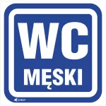 OZNACZENIE WC MĘSKI 100X100 FOLIA SAMOPRZYLEPNA