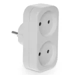 R-260 Rozgałęźnik podwójny 2x2p, bis; max 16A, 230V, IP20; biały