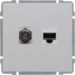 KOS 66 Gniazdo TV typu F + RJ45 kat. 5e BIAŁY