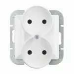 PT-5PR/M Gniazdo wtyczkowe podwójne-PERŁA- p/t 2x2p 16A, 250V do systemu ramkowego; biały