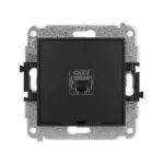 ICON Mechanizm gniazda komputerowego pojedynczego 1xRJ45, kat. 7, ekranowany, 8-stykowy, bez pola opisowego czarny mat