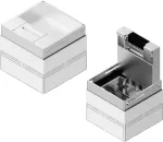 POKZAS205H110G Puszka ocynk. z blok. otwarcia pokr. z aluminium do koryt