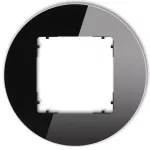 ICON Ramka uniwersalna pojedyncza okrągła - efekt szkła (ramka: czarna; spód: czarny) czarny
