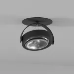 DEDRA K1Ahd AR111 wpust stropowy, max. 1x60W, G53, 12V, czarny głęboki (mat struktura) RAL 9005