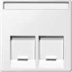Merten, System M, płytka centralna podwójna do złącza RJ45 Schneider Electric, biały polarny