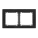 DECO Ramka uniwersalna podwójna - aluminium szczotkowane (ramka: czarna; spód: grafitowy) czarny