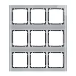 DECO Ramka modułowa 9 krotna (3 poziom, 3 pion) - efekt szkła (ramka szara; spód grafitowy)
