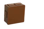 VP-02 Puszka n/t 86x86x40mm IP55 6-wl klik dł.gum. brąz