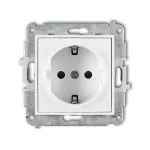 ICON Mechanizm gniazda pojedynczego z uziemieniem SCHUKO 2P+Z (przesłony torów prądowych) biały