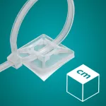 CTu / Uchwyt do mocowania opasek GN-3A PA-66 biały samoprzylepny 25 szt.