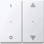 KNX klawisz do 2-kr. modułu przycisk. biały active System M z ozn.1/0 i strzałek