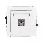 DECO Mechanizm gniazda komputerowego pojedynczego 1xRJ45, kat. 6, ekranowany, 8-stykowy biały mat