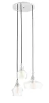 Kaspa LONGIS PLAFON lampa wisząca 3 x 60W E27 (chrom / czarny / transparent)