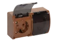 VG-2 Koala Gn. podw. 2x2P+Z SCHUKO n/t IP44 brąz z klapką dymną