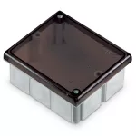 PK-104L Puszka odgałęźna, 10-wlotowa, n/t, z dławicami D 16, IP-54; 80x96; biały/dymny