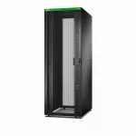 Szafa Easy Rack 800mm/48U/1200mm z dachem, panelem bocznym, kółkami, nóżkami i 4 wspornikami, bez podłogi, czarna