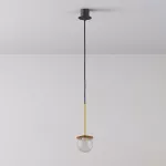 CLAR 200 fi100 wisząca LED 2,7W/298lm/3000K, 230V, przewód czarny guma, kolor złota (gładki mat)