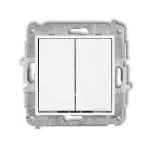 ICON Mechanizm łącznika zwiernego, świecznikowego (dwa klawisze bez piktogramów, wspólne zasilanie) biały