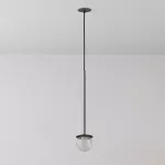 CLAR 400 fi100 wisząca wpust LED 2,7W/298lm/3000K, 230V, przewód czarny guma, czarny (mat) RAL 9017