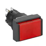 Harmony XB6 Przycisk, Podświetlany, Czerwony, Płaski, 1 CO, 24 V DC, Prostokątny, Plastikowy