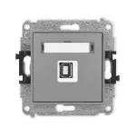 ICON Mechanizm gniazda pojedynczego USB A-B 2.0 szary mat