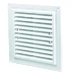 kratka wentylacyjna 350x350 mm z siatką, biała