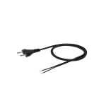 Przewód przyłączeniowy z zalewaną wtyczką płaską czarny PVC 250V~/2,5A 2x0,5mm² - 2m S-13-0,5-2-2