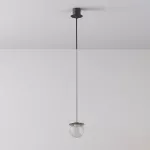CLAR 500 fi100 wisząca LED 2,7W/298lm/3000K, 230V, przewód czarny guma, kolor srebra (gładki mat)